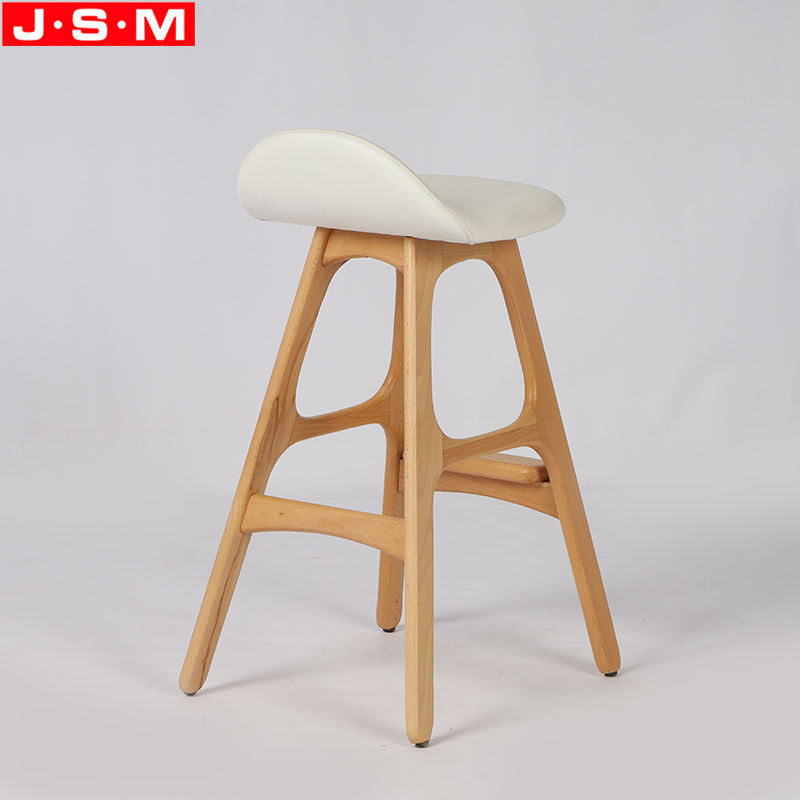 Modern Durable Timber Wooden High Table Tall White Bar Stools For Kitchen