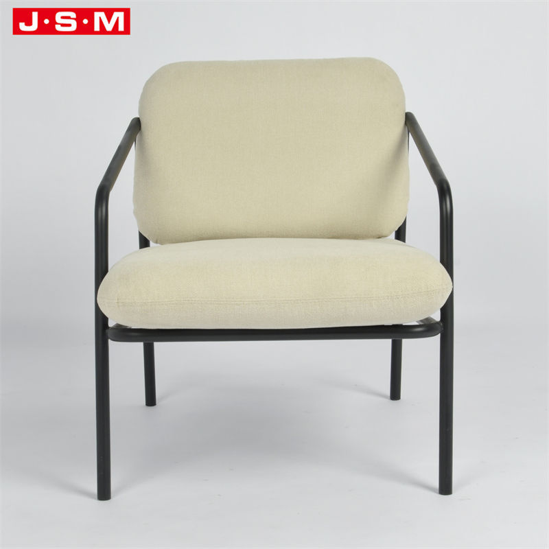 Quality Wabi-Sabi Style Leisure Home Office Chair Cushioned Armchairs With Metal Leg