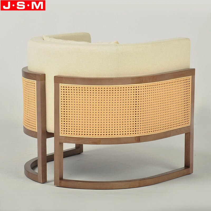 Contemporary Design Ash Timber Base Sofa Back Armrest Single Sofa Armchair