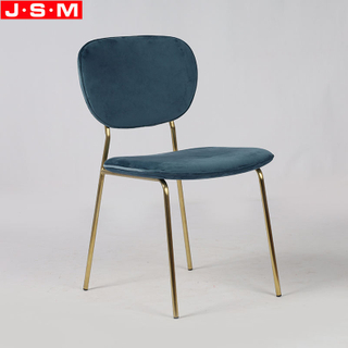 Nordic Soft Metal Legs Home Modern Minimalist Coffee Chair Fabric Dinning Chair