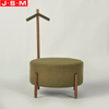 Good Quality Space Saving Round Wooden Frame With Foam And Fabric Ottoman Stool