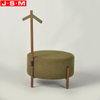 Good Quality Space Saving Round Wooden Frame With Foam And Fabric Ottoman Stool