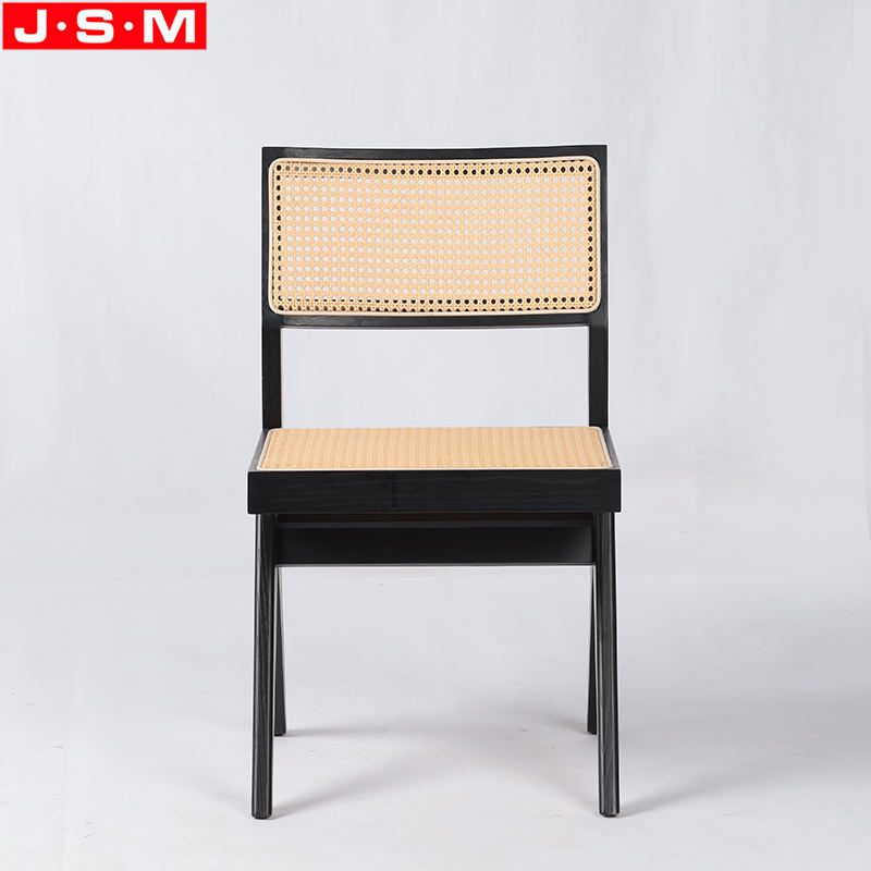 High Quality Antique Plastic Rattan Back And Seat Wood Dining Chairs