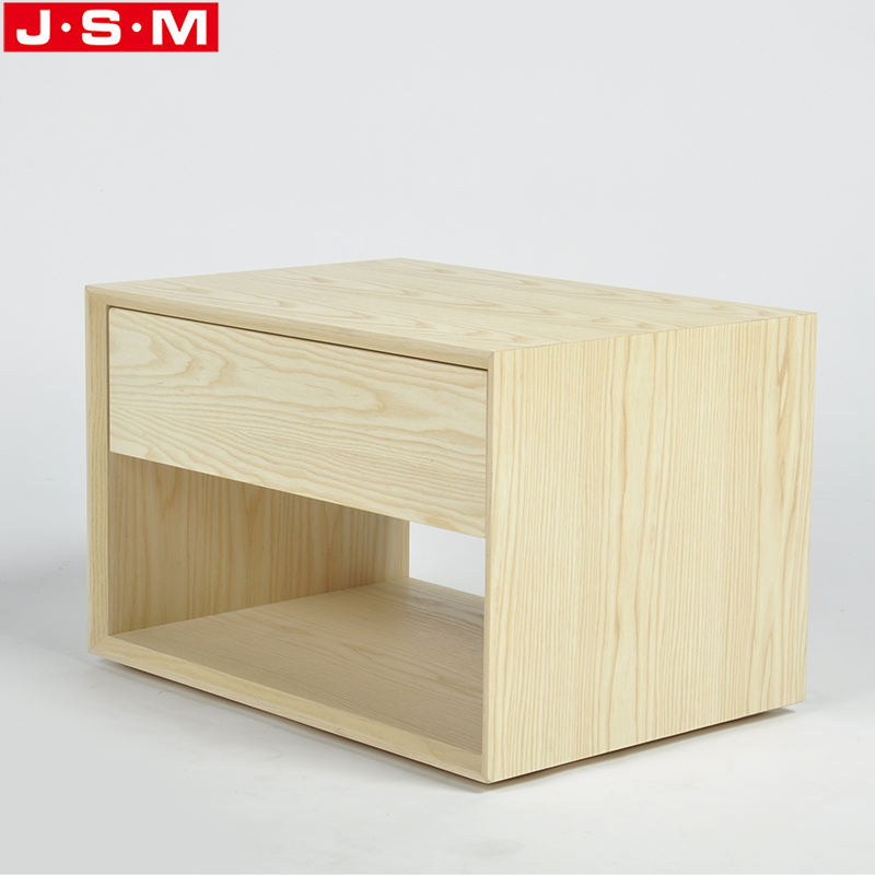 Wooden Bedside Cabinet 1 Drawer Side Tables Solid Timber Edge Nightstand