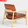 Retro Furniture Hotel Lounge Reception Bedroom Wooden Frame Leather Armchair