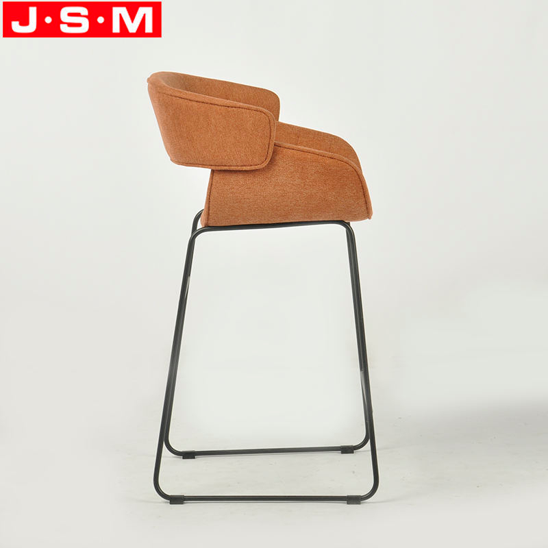 High Quality One Seat Cushion Seat Brown Chair Metal Base High Bar Chair