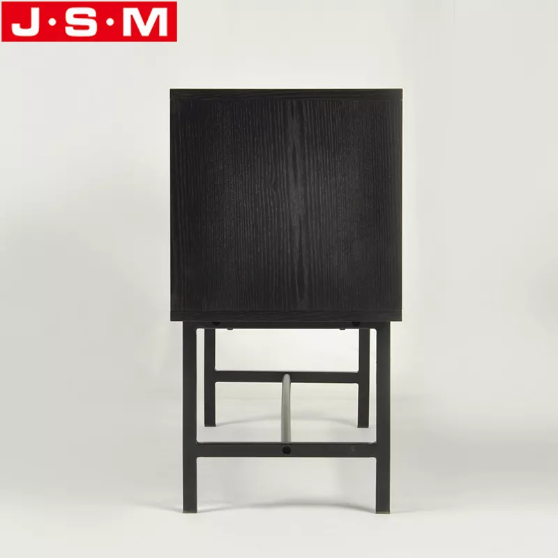 Hot Sale Metal Base Tempered Glass Decoration Living Room TV Cabinet With Sliding Door