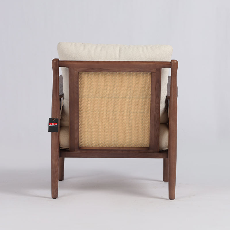 Popular Newest Household Ash Wood Armchair Fabric Upholstery Lounge Chair
