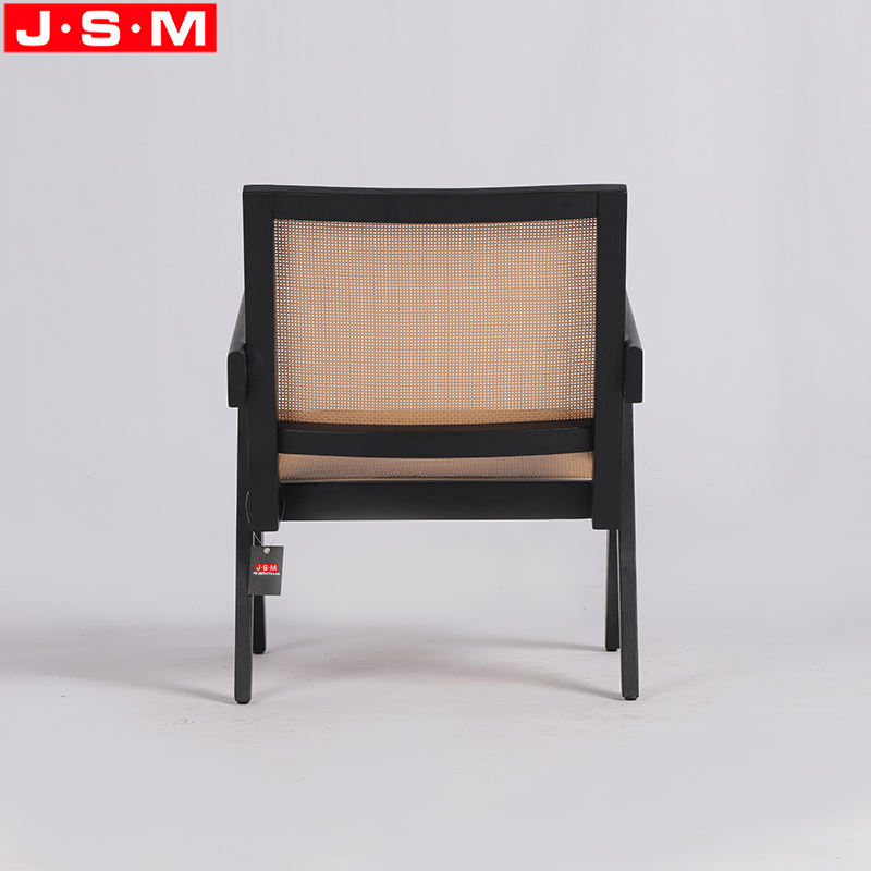 Elegant Rattan Back Seat Chairs Single Sitting Room Arm Chair Living Room Armchair