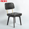 High Quality Furniture Dining Room Black Leather Upholstered Metal Dining Chairs