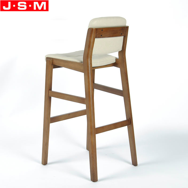 Cheap Lounge Kitchen Outdoor Wooden Counter Height White Leather Bar Stools