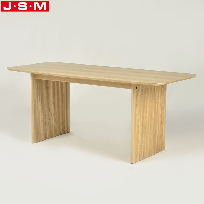 Modern Unique Solid Wooden Veneer Table Top 4 Seater Dining Table