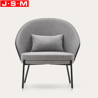 Restaurant Luxury Metal Frame Chair Fabric Upholstery Leisure Armchair