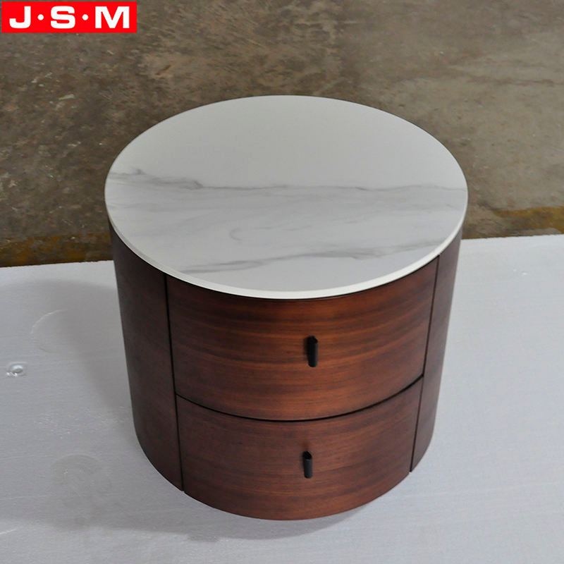 Round Home Furniture Bedroom Small Rock Slab Table Top Bedside Table Nightstand