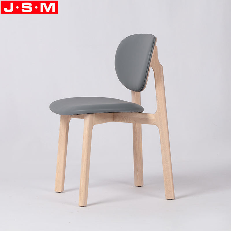 High Quality Comfortable Modern Design Ash Frame Indoor Hotel Cafe Fabric Upholstery Pu Dining Chair