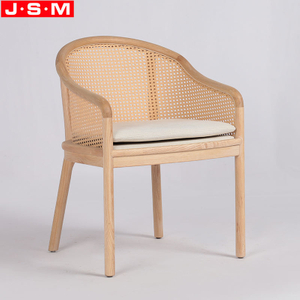 Hot Sell Customization Ash Wood Pvc Rattan Upholstery Seat Pad Dining Chair