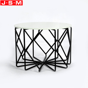 Black Metal Leg Living Room Round Tea Table White Rock Slab Table Top Round Coffee Table