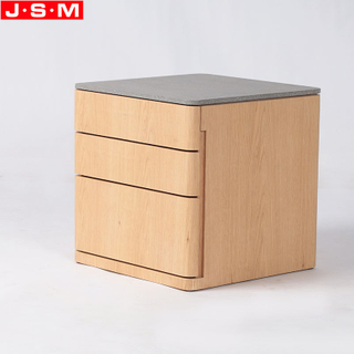 Factory Wholesale Man Made Stone Side Table Nightstand Cabinet With 3 Drawers
