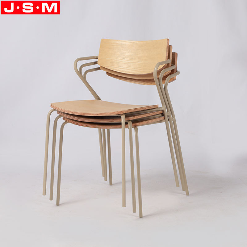 Home Furniture Modern Dining Chairs Wooden Metal Frame Dining Chairs
