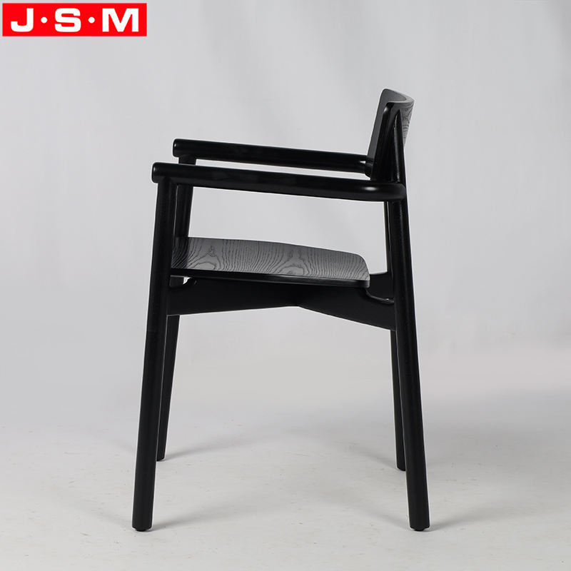 Wooden Outdoor Dining Chair Ash Timber Living Room Restaurant Chairs With Veneer Back