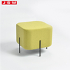 Living Room Square Fabric Storage Lounge Chair Pouf Storage Bench Metal Base Ottoman Stool