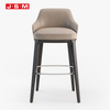 Contemporary Style Single Fabric Seat Backrest Wood Leg Stool Chair With Arm