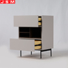 Metal Base Living Room Wood Cabinet Furniture Modern Cabinet With 2 Drawers
