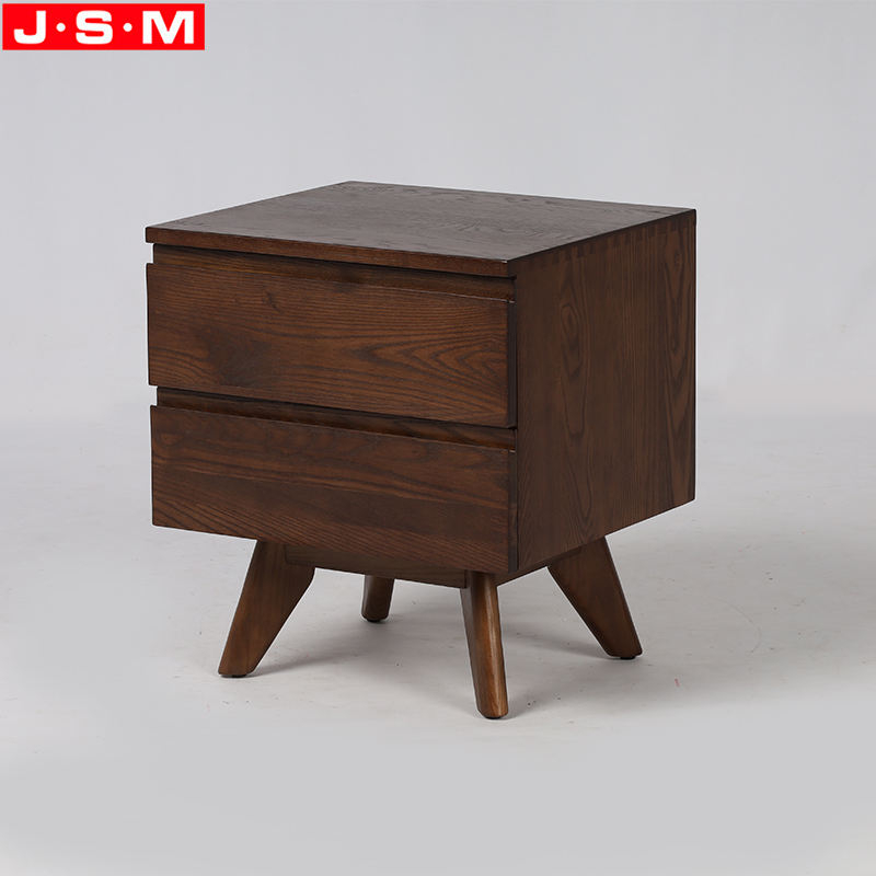 European Style Storage Cabinet Nightstand Two Drawers Table Bedside With Ash Timber Legs