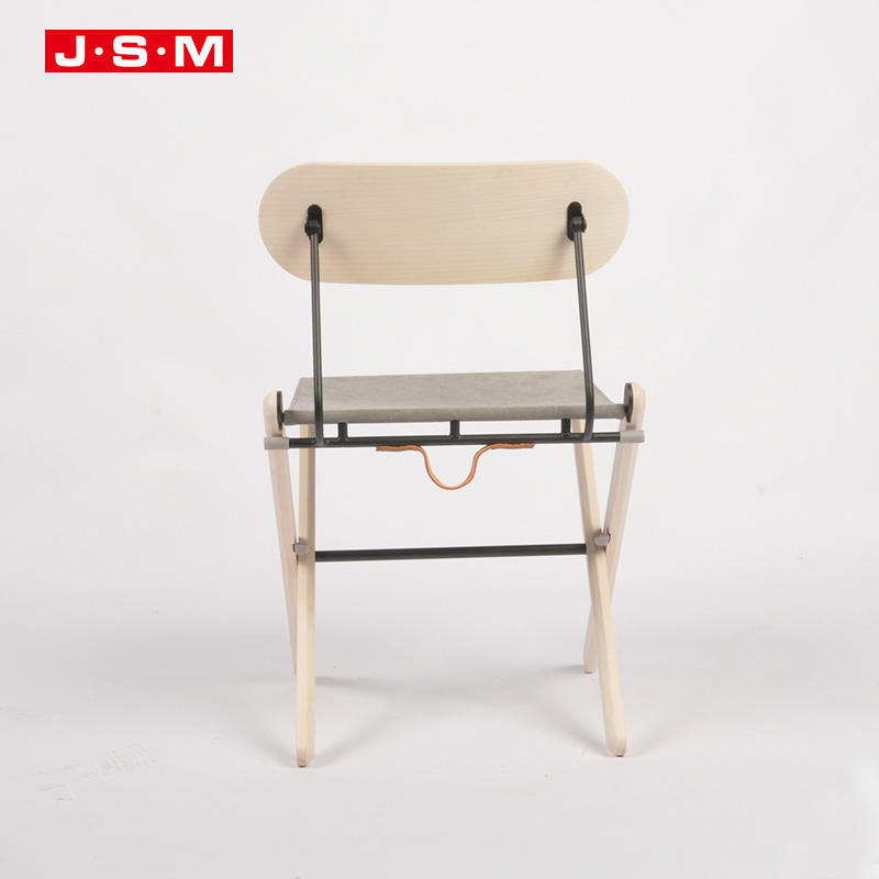 Modern Elastic Design Canvas Seat Maximalist Veneer Back Wood Restaurant Dining Chair