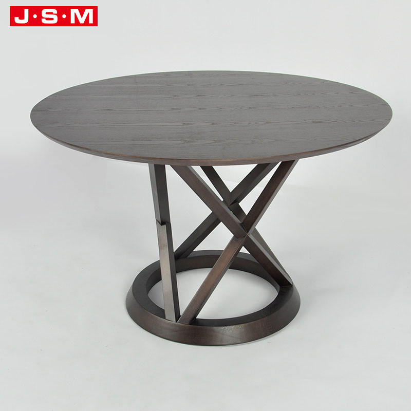Natural Wooden Restaurant Kitchen Round Classic Indoor Black Room Garden Dining Table 6 Seater