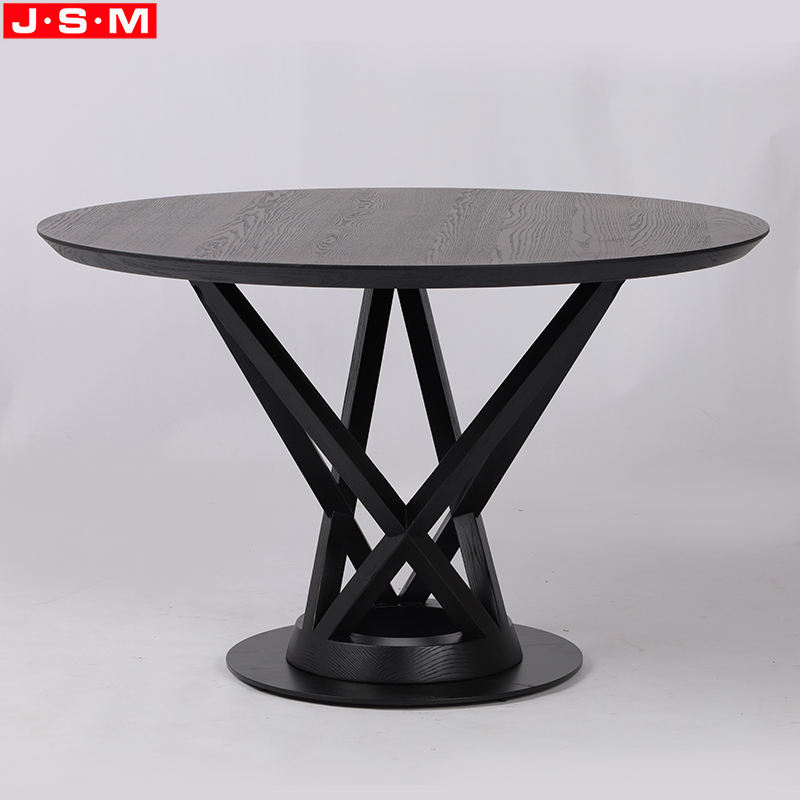 Restaurant Black Round Dining Table Small Space Dinning Table Set