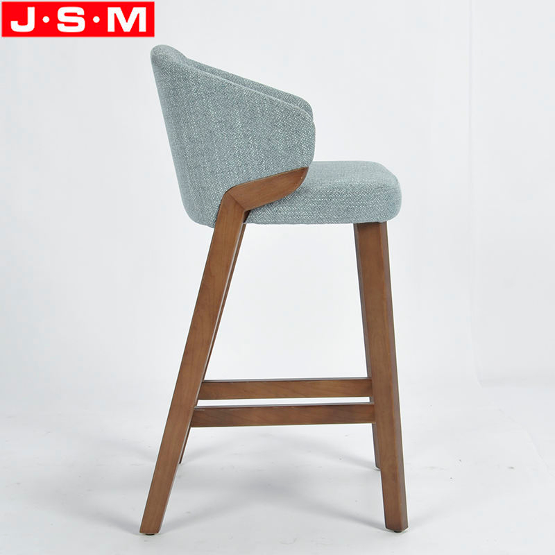 Pub Cafe Home Kitchen Cushion Seat Top Fabric High Counter Chair Wooden Bar Stool