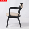 Custom Design Cushion Seat Leather Dining Chair With Wooden Timber Legs