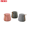 Modern Furniture Style Round Wooden Frame Foam Fabric Foot Stool Velvet Tufted Ottoman