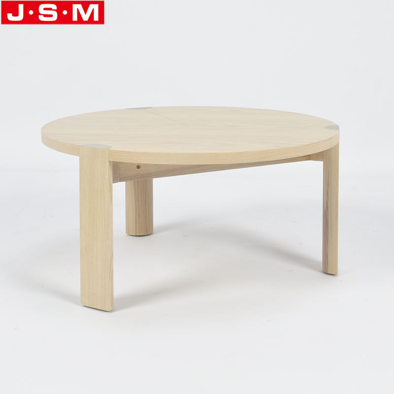 Small Veneer Table Top Wooden Round Coffee Table Buff Tea Table