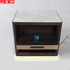 Sensor Function Veneer Carcase Nightstand Rock Slab Table Top Wireless Charging Bedside