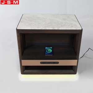 Sensor Function Veneer Carcase Nightstand Rock Slab Table Top Wireless Charging Bedside