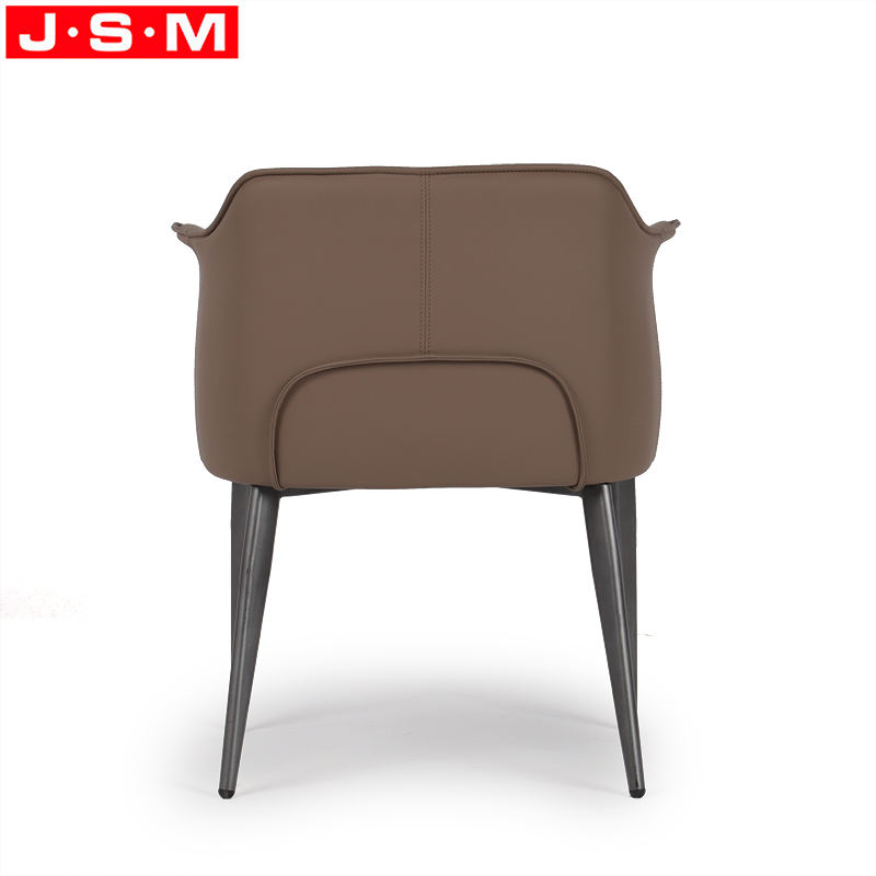 Luxury Design Leather Material Simple Home Furniture Metal Dining Chair