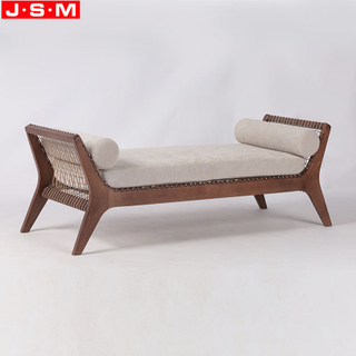 Comfortable Living Room Furniture Plastic Rope Woven Meditation Bench