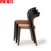American Ash Frame Solid Wood Luxury Pu Seat Pad Vintage Coffee Shop Dining Chair