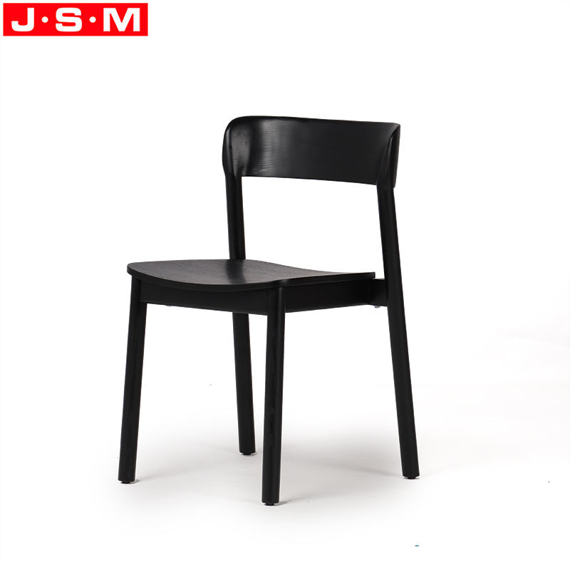 Hot Sale Leather Upholstered Cushion Wood Dining Chair With Wooden Legs