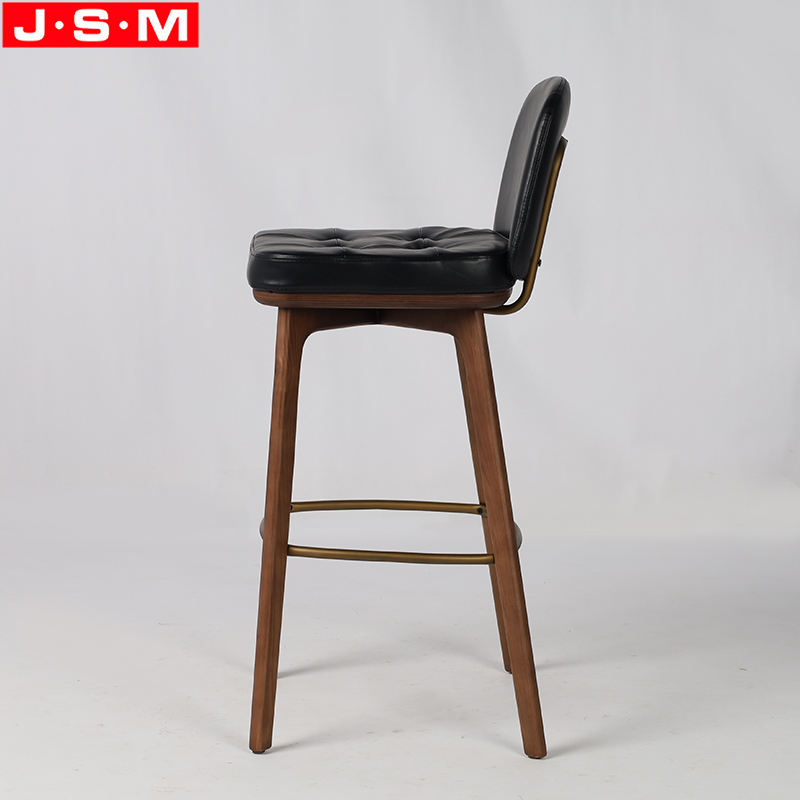 Counter Stools Kitchen Cushion Seat Timber High Back Kitchen Bar Stool Chairs For Restaurants