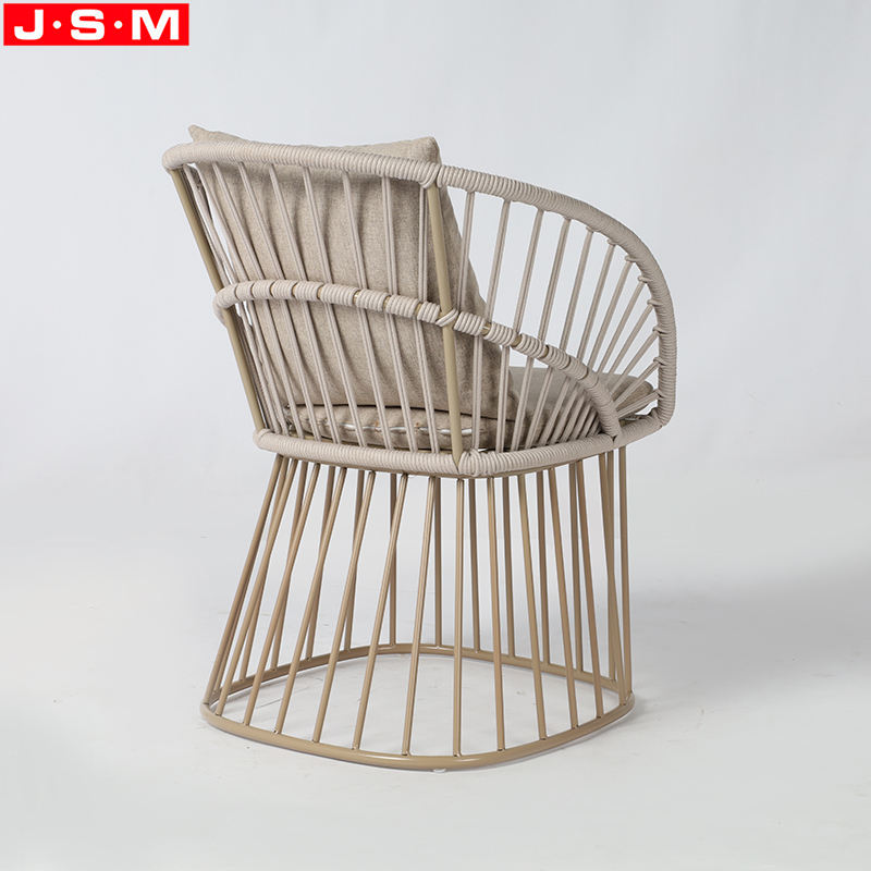 Moveable Cushion Seat Leisure Chair Metal Frame Armchair With Powder Coating Base