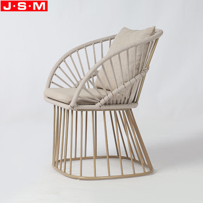 Moveable Cushion Seat Leisure Chair Metal Frame Armchair With Powder Coating Base
