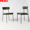 Modern Design Fabric Upholstered Seat Dining Chairs With Metal Legs