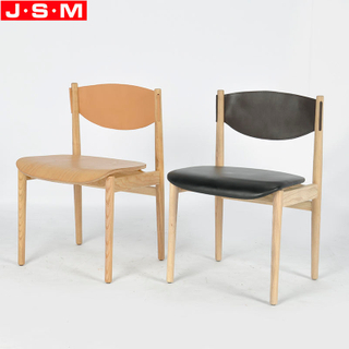 Living Furniture Simple Restaurant Dining Room Ash Timber Wooden Dining Chairs With Veneer Seat And Back