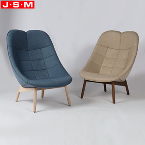 Wooden Base Comfortable Molded Foam Leisure Chair Living Room High Back Armchair