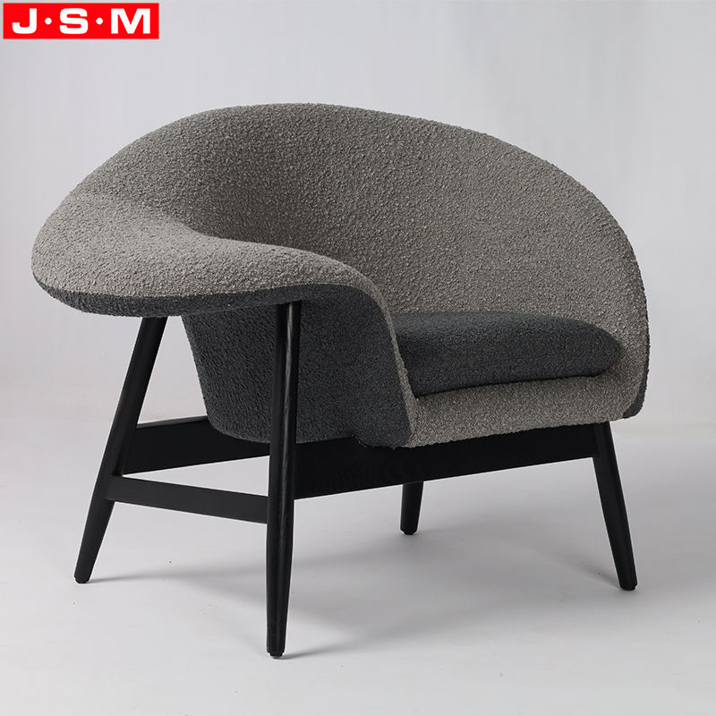 Ash Timber Nordic Style Armchair Living Room Furniture Foam And Fabric Armchair Chairs