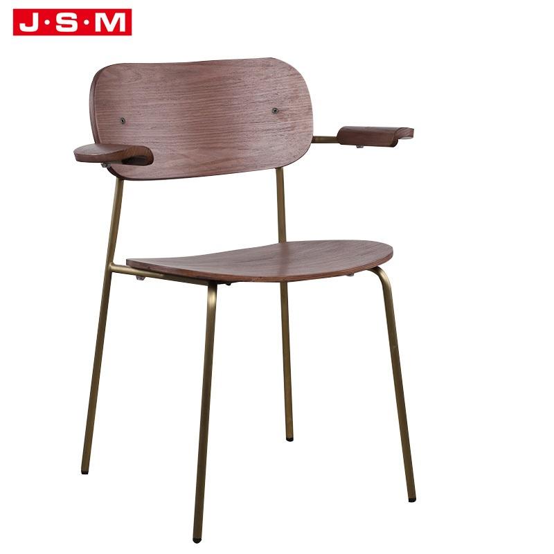 New Design Wooden Upholstered Europe Modern Designer Metal Frame Dining Chair