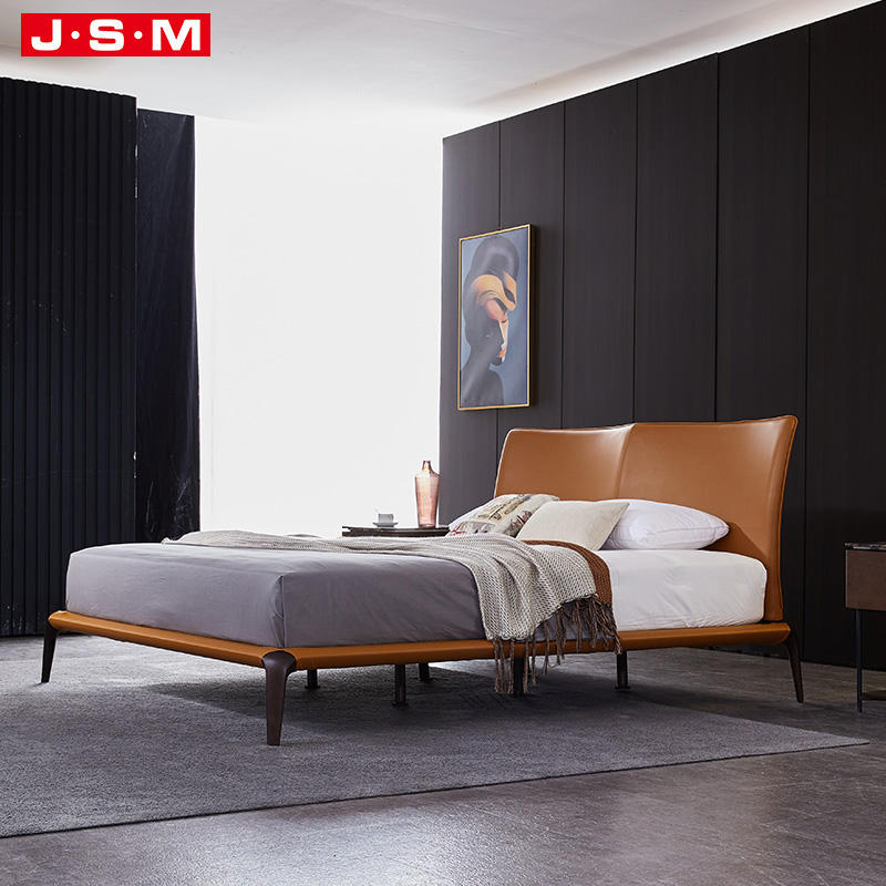 Bedroom Furniture Foam And Fabric Headboard Wooden Frame Double Bed